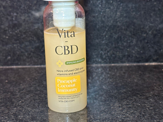 Vitamin-CBD Water- Immune System Booster - Pineapple-Coconut - 2 ounce